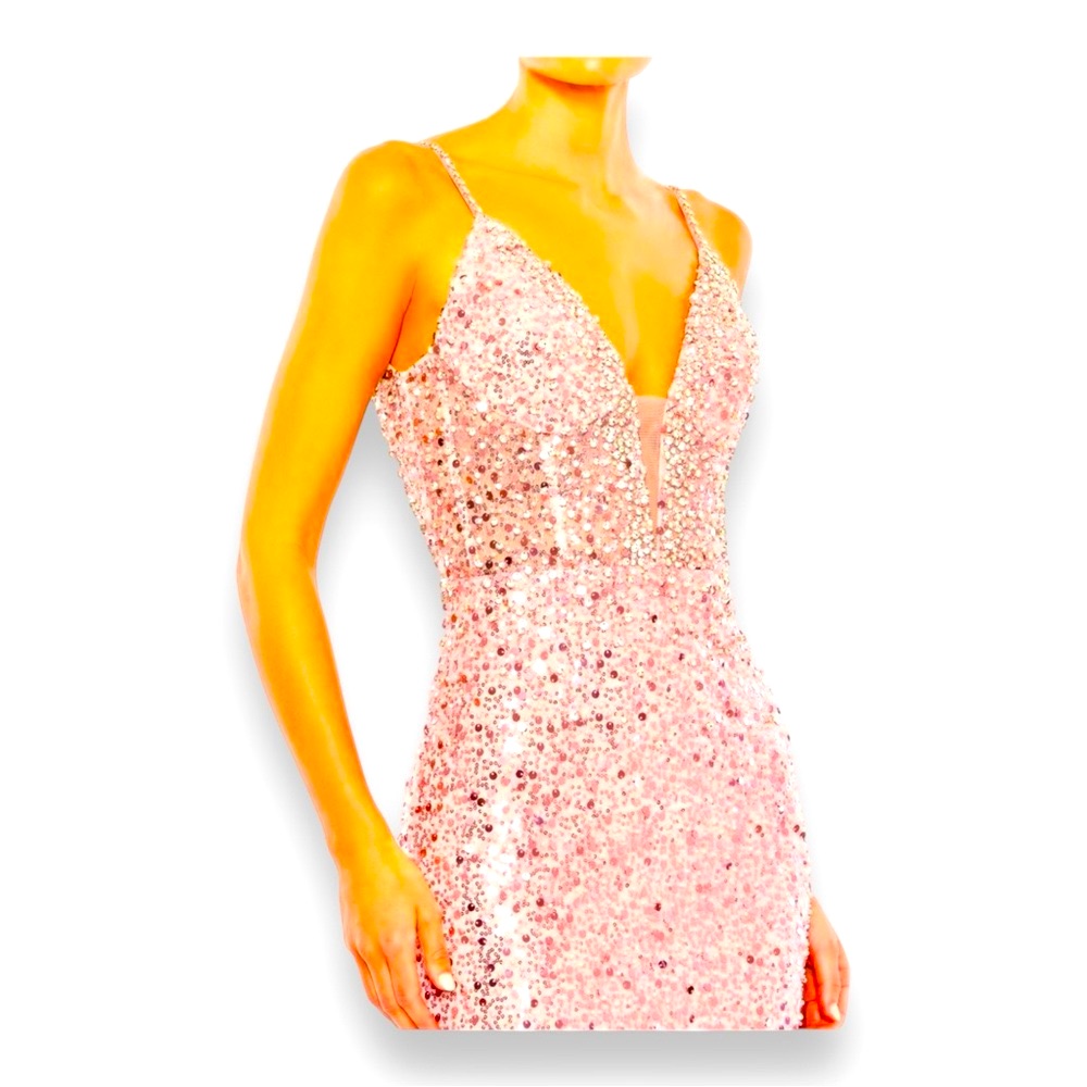 Mac Duggal Style 68175 Sequin Rhinestone Pink Floor-Length Gown Sz6 Nwt $595